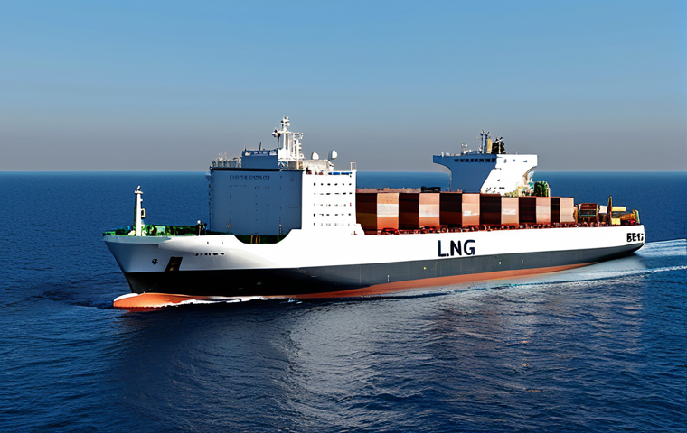 Modern LNG-Fueled Ship**

"A modern cargo ship powered by LNG, sailing on calm seas, fully clothed crew visible on deck, appropriate attire, safe for work, clear sky, environmental focus, professional photography, high quality, perfect anatomy, natural proportions, modest design."

**