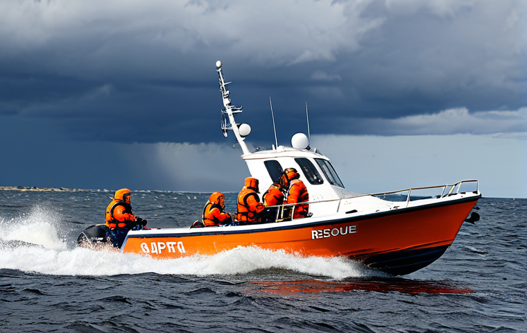 해군과 해양경찰 차이 - Coast Guard Rescue**
"A modern Swedish Coast Guard vessel speeding through choppy Baltic Sea waters...