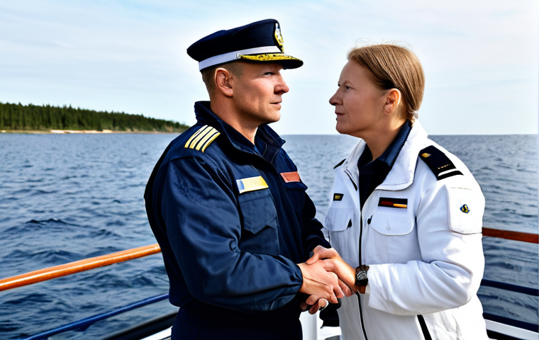 해군과 해양경찰 차이 - Naval Vessel at Sunset**

"A sleek Swedish Navy Visby-class corvette silhouetted against a vibrant s...