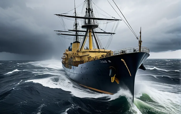 해군의 극한 환경 작전 수행 - A powerful scene depicting Swedish Navy sailors enduring an extreme Arctic mission. The image shows ...